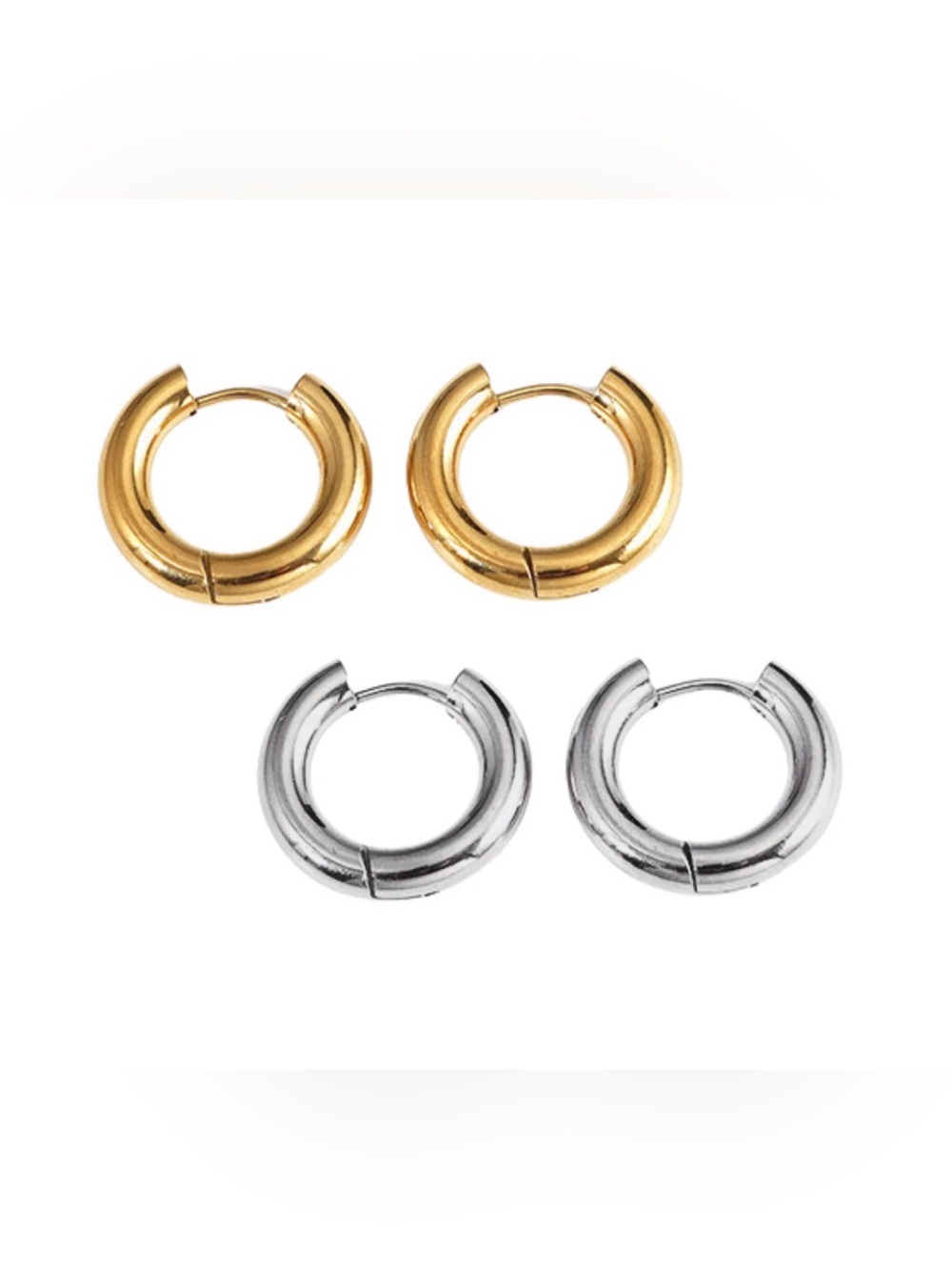 Chunky Huggie Hoop Earrings - Pack of 2